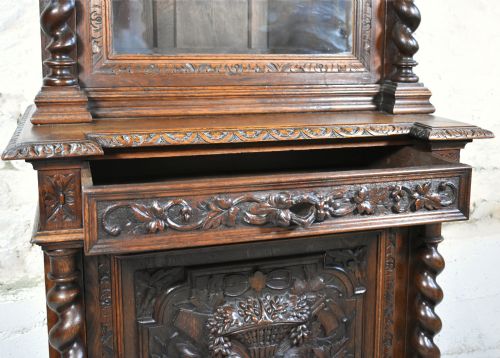 FRENCH OAK HUNT DISPLAY CABINET LOUIS XIII STYLE - ADDITIONAL PHOTO 9