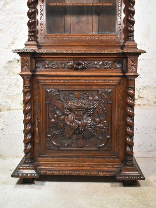 FRENCH OAK HUNT DISPLAY CABINET LOUIS XIII STYLE - ADDITIONAL PHOTO 10
