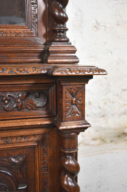 FRENCH OAK HUNT DISPLAY CABINET LOUIS XIII STYLE - ADDITIONAL PHOTO 13