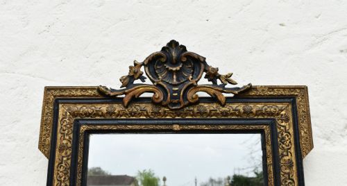 EBONISED GILTWOOD MIRROR NAPOLEON III SECOND EMPIRE - ADDITIONAL PHOTO 3