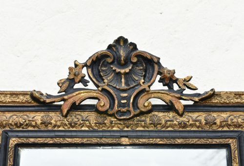EBONISED GILTWOOD MIRROR NAPOLEON III SECOND EMPIRE - ADDITIONAL PHOTO 4