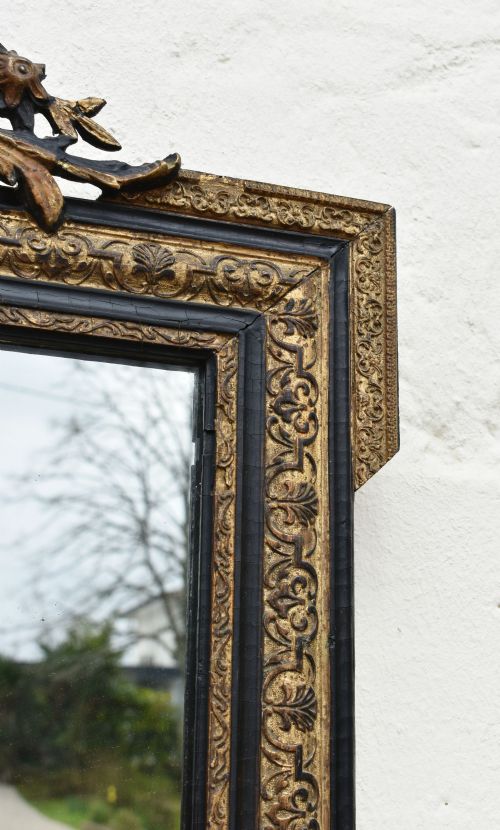 EBONISED GILTWOOD MIRROR NAPOLEON III SECOND EMPIRE - ADDITIONAL PHOTO 7