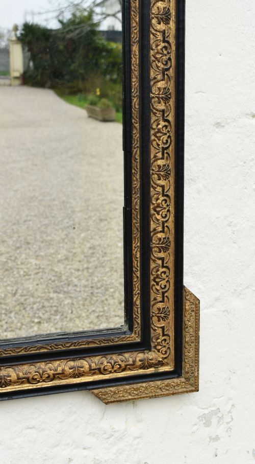 EBONISED GILTWOOD MIRROR NAPOLEON III SECOND EMPIRE - ADDITIONAL PHOTO 9