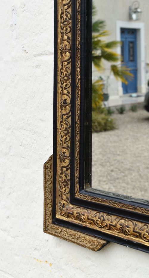EBONISED GILTWOOD MIRROR NAPOLEON III SECOND EMPIRE - ADDITIONAL PHOTO 10