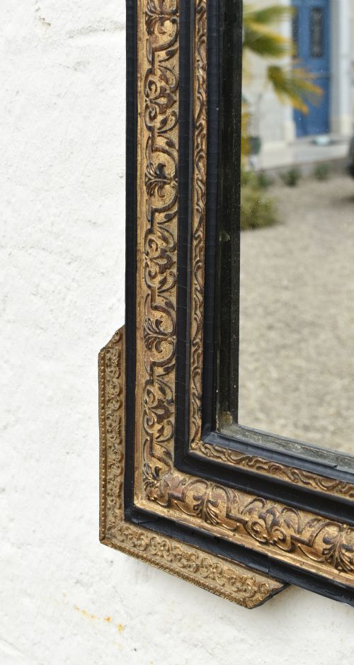 EBONISED GILTWOOD MIRROR NAPOLEON III SECOND EMPIRE - ADDITIONAL PHOTO 11