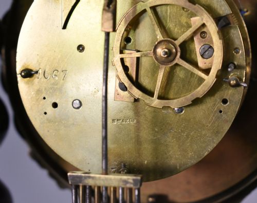 FRENCH PORTICO BARLEY TWIST CLOCK NAPOLEON III - ADDITIONAL PHOTO 11