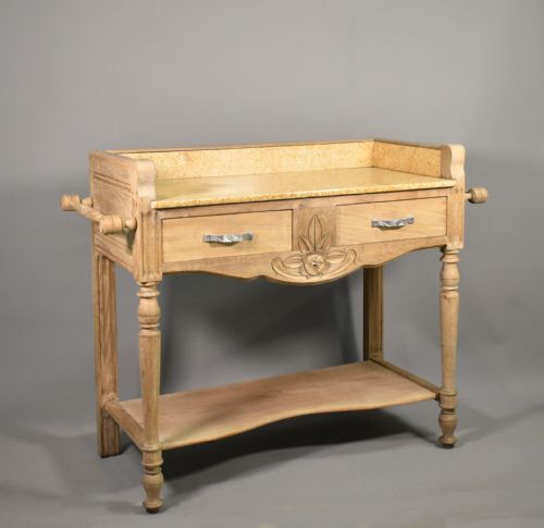 FRENCH ART DECO BLEACHED OAK WASHSTAND - ADDITIONAL PHOTO 1