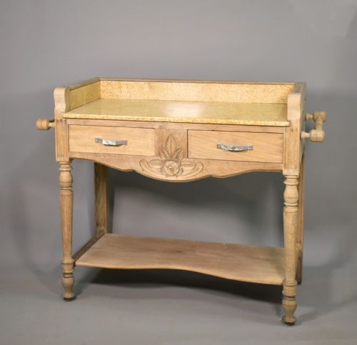 FRENCH ART DECO BLEACHED OAK WASHSTAND - ADDITIONAL PHOTO 2