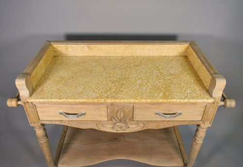 FRENCH ART DECO BLEACHED OAK WASHSTAND - ADDITIONAL PHOTO 6
