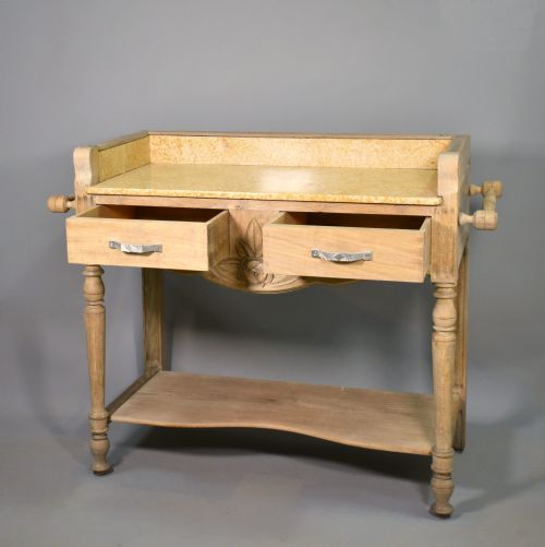 FRENCH ART DECO BLEACHED OAK WASHSTAND - ADDITIONAL PHOTO 9