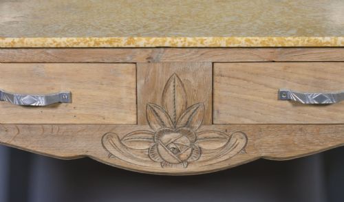 FRENCH ART DECO BLEACHED OAK WASHSTAND - ADDITIONAL PHOTO 10