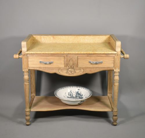 FRENCH ART DECO BLEACHED OAK WASHSTAND - ADDITIONAL PHOTO 14