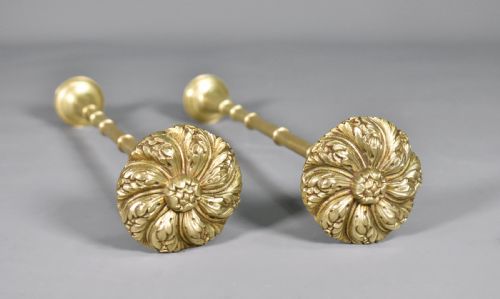 LARGE BRASS FRENCH CURTAIN TIEBACKS SECOND EMPIRE - ADDITIONAL PHOTO 6