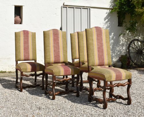 SET OF 6 FRENCH OS DE MOUTON DINING CHAIRS IN OAK STYLE LOUIS XIII - ADDITIONAL PHOTO 5