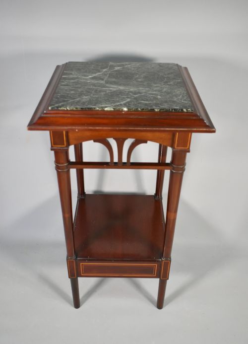 ANTIQUE PAIR OF FRENCH PEDESTAL TABLES IN MAHOGANY - ADDITIONAL PHOTO 7