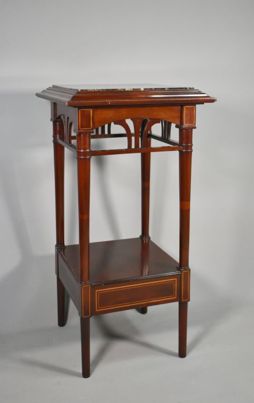 ANTIQUE PAIR OF FRENCH PEDESTAL TABLES IN MAHOGANY - ADDITIONAL PHOTO 8
