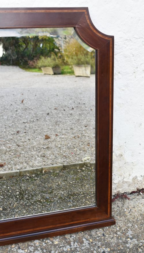 LARGE ANTIQUE FRENCH OVERMANTEL MIRROR - ADDITIONAL PHOTO 4
