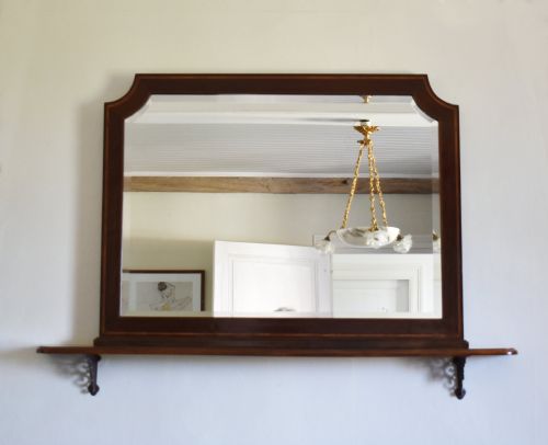 LARGE ANTIQUE FRENCH OVERMANTEL MIRROR - ADDITIONAL PHOTO 9