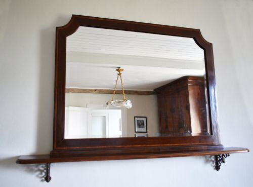 LARGE ANTIQUE FRENCH OVERMANTEL MIRROR - ADDITIONAL PHOTO 10