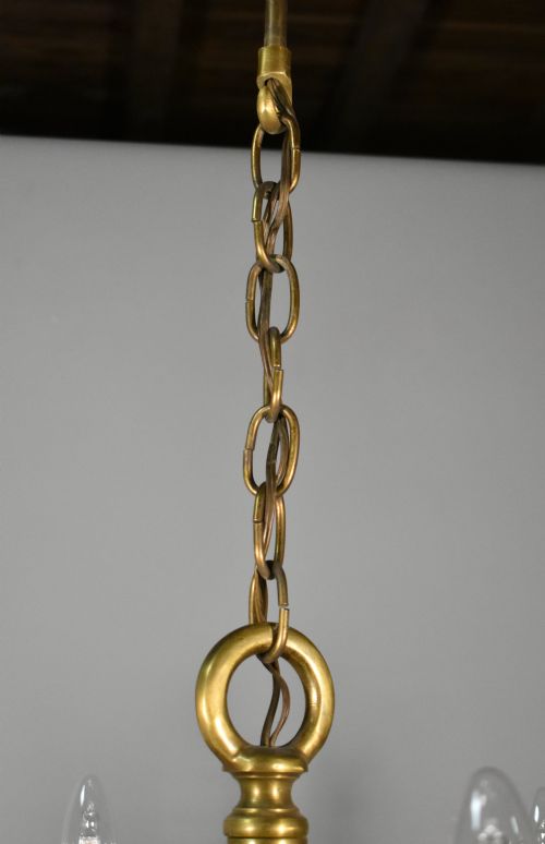 SIX ARM ANTIQUE DUTCH BRONZE CHANDELIER - ADDITIONAL PHOTO 12