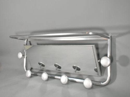 FRENCH ART DECO ALUMINIUM COAT HAT RACK - ADDITIONAL PHOTO 2