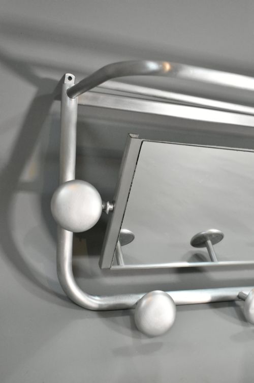 FRENCH ART DECO ALUMINIUM COAT HAT RACK - ADDITIONAL PHOTO 7