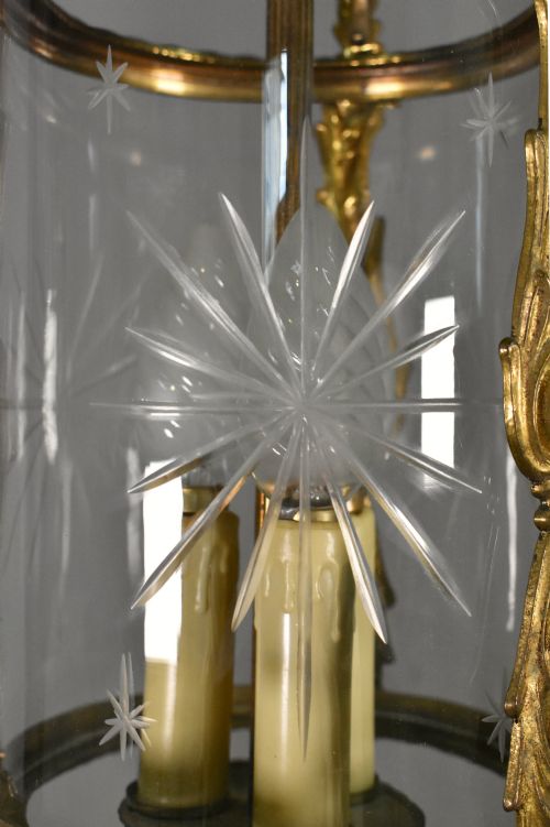 FRENCH ANTIQUE CUT GLASS HALL LANTERN LOUIS XVI STYLE - ADDITIONAL PHOTO 11