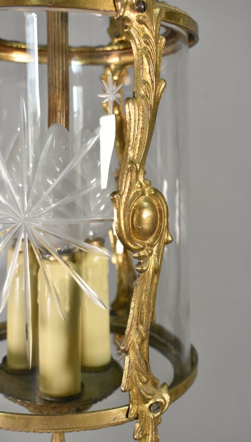FRENCH ANTIQUE CUT GLASS HALL LANTERN LOUIS XVI STYLE - ADDITIONAL PHOTO 12