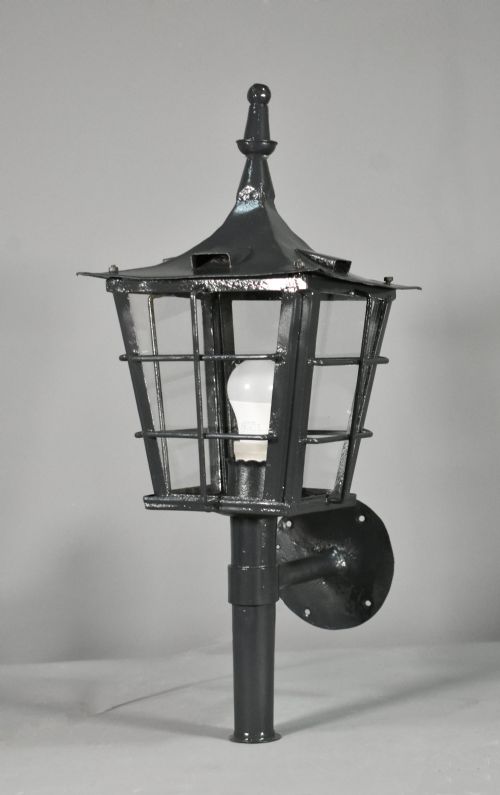 FRENCH ANTIQUE EXTERIOR LANTERN IN STEEL EARLY 20TH CENTURY - ADDITIONAL PHOTO 3
