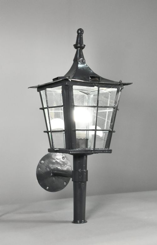 FRENCH ANTIQUE EXTERIOR LANTERN IN STEEL EARLY 20TH CENTURY - ADDITIONAL PHOTO 5