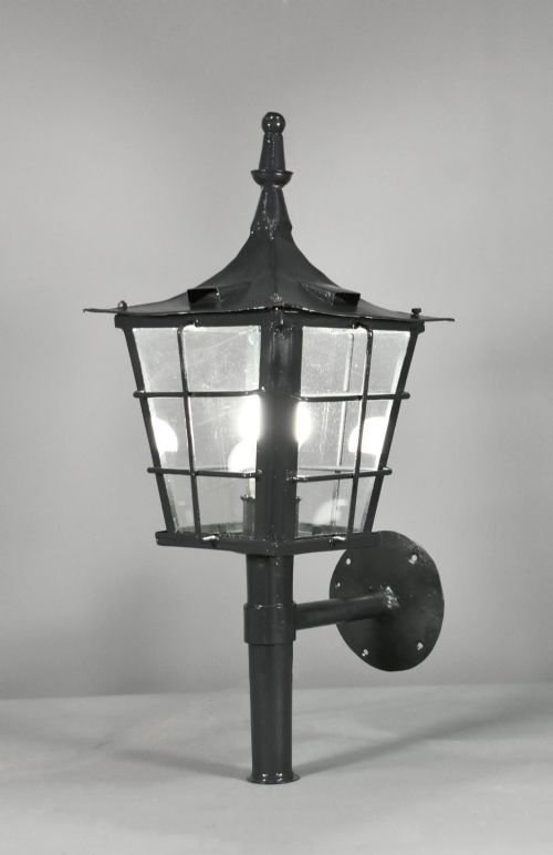 FRENCH ANTIQUE EXTERIOR LANTERN IN STEEL EARLY 20TH CENTURY - ADDITIONAL PHOTO 6