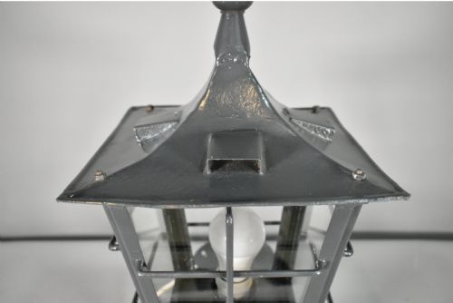 FRENCH ANTIQUE EXTERIOR LANTERN IN STEEL EARLY 20TH CENTURY - ADDITIONAL PHOTO 8