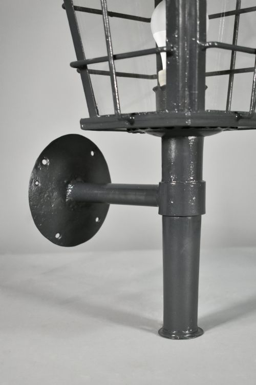 FRENCH ANTIQUE EXTERIOR LANTERN IN STEEL EARLY 20TH CENTURY - ADDITIONAL PHOTO 10