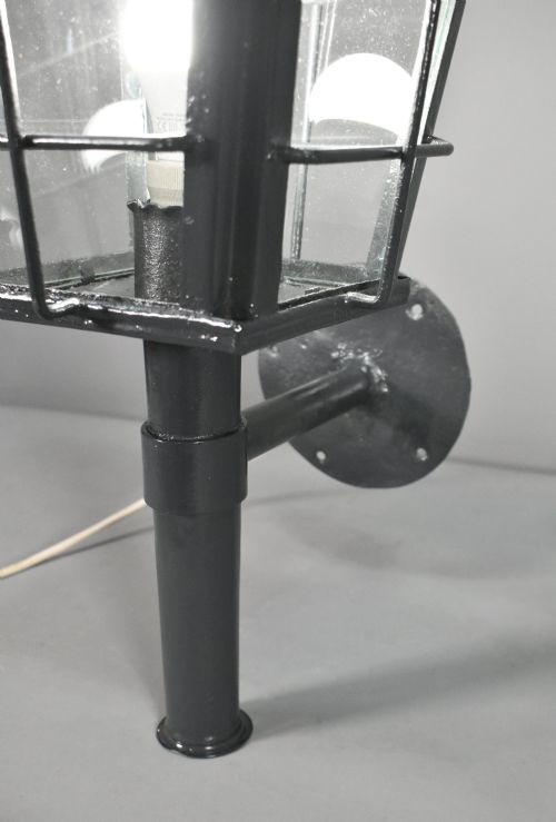 FRENCH ANTIQUE EXTERIOR LANTERN IN STEEL EARLY 20TH CENTURY - ADDITIONAL PHOTO 11