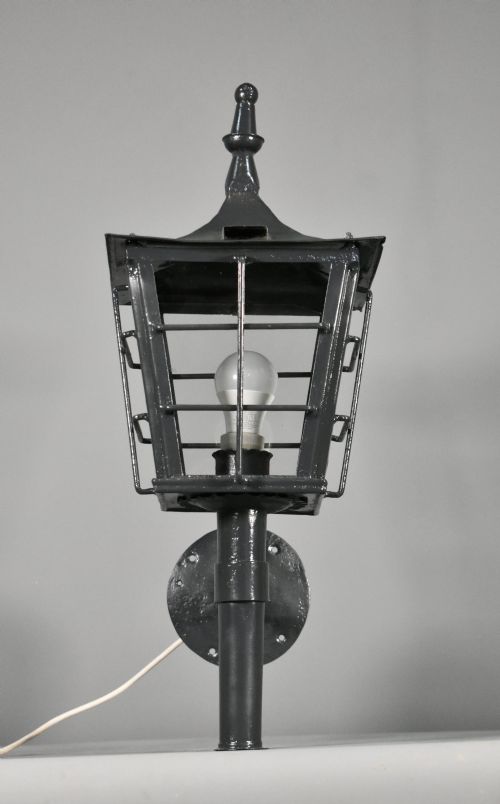 FRENCH ANTIQUE EXTERIOR LANTERN IN STEEL EARLY 20TH CENTURY - ADDITIONAL PHOTO 13