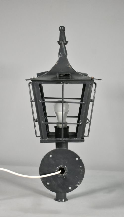 FRENCH ANTIQUE EXTERIOR LANTERN IN STEEL EARLY 20TH CENTURY - ADDITIONAL PHOTO 14