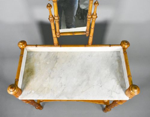 ANTIQUE FRENCH FAUX BAMBOO WASHSTAND NAPOLEON III STYLE - ADDITIONAL PHOTO 4