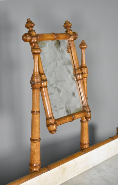 ANTIQUE FRENCH FAUX BAMBOO WASHSTAND NAPOLEON III STYLE - ADDITIONAL PHOTO 6