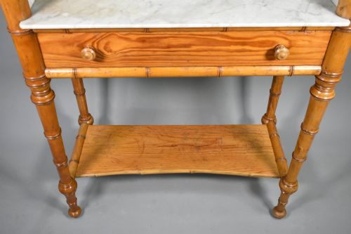 ANTIQUE FRENCH FAUX BAMBOO WASHSTAND NAPOLEON III STYLE - ADDITIONAL PHOTO 7