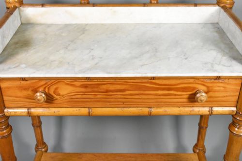ANTIQUE FRENCH FAUX BAMBOO WASHSTAND NAPOLEON III STYLE - ADDITIONAL PHOTO 8