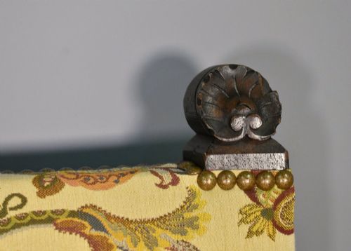 FRENCH ANTIQUE UPSHOLSTERED ARMCHAIR IN WALNUT TRANSITIONAL RENAISSANCE REVIVAL - ADDITIONAL PHOTO 7