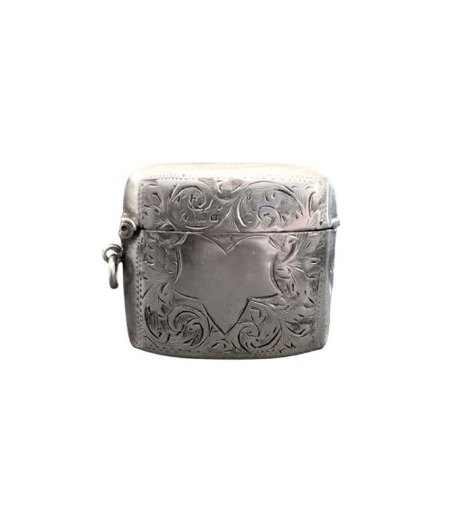 Antique Sterling Silver Vesta Case Birm 1921 Rolason Brothers Vacant Cartouche
