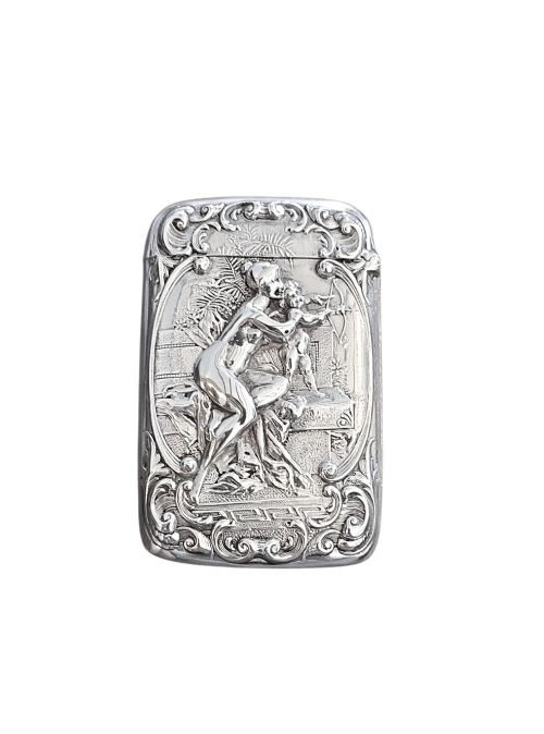 Antique Gorham B1280 Sterling Silver Vesta Case Cupid Psyche 1904 Birmingham