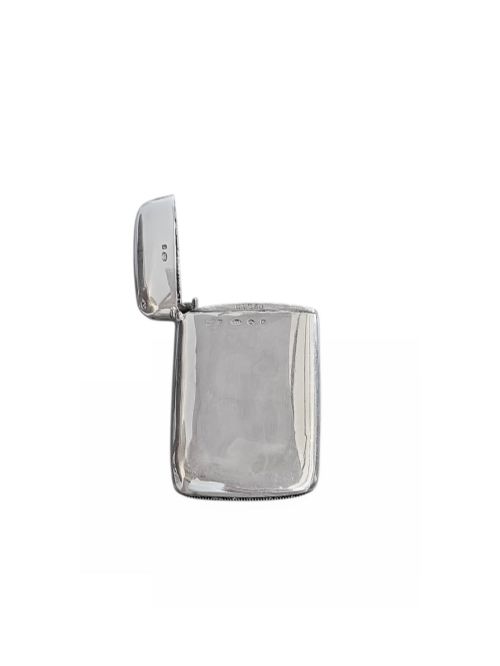 fig 2. An Edwardian sterling silver vesta case featuring embossed relief detailing of Cupid and Psyche framed by scrollwork borders.
