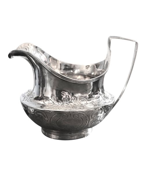 George III Sterling Silver Cream Jug London 1803 George Burrows Horse Crest