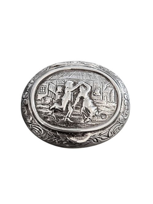 Antique Sterling Silver Snuff Box imported Chester 1907 Schlingloff Hanau 30.8 g