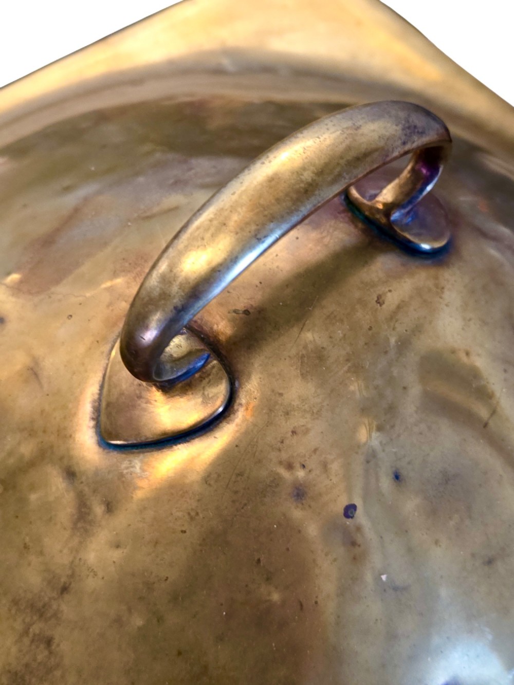 Antique Art Nouveau Brass Coal Scuttle Box with Lid & Liner circa 1895-1910 View V