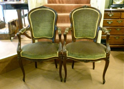 A Good Pair of French Wlanut Fauteuils