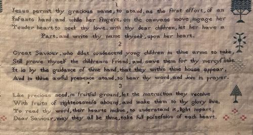 A LATE 18TH EARLY 19TH CENTURY SAMPLER BY SUSAN MARY WILLIAMS OF THE LOZELLS ESTABLISHMENT - ADDITIONAL PHOTO 1