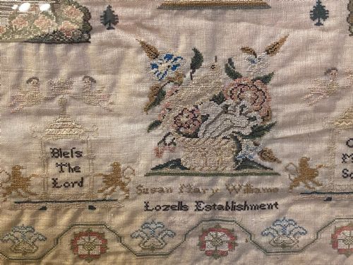 A LATE 18TH EARLY 19TH CENTURY SAMPLER BY SUSAN MARY WILLIAMS OF THE LOZELLS ESTABLISHMENT - ADDITIONAL PHOTO 2